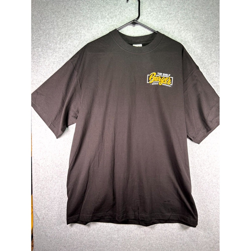 Shaka Wear T-Shirt Men's 2XL Black Top Shelf Smash Burgers Graphic Heavyweight